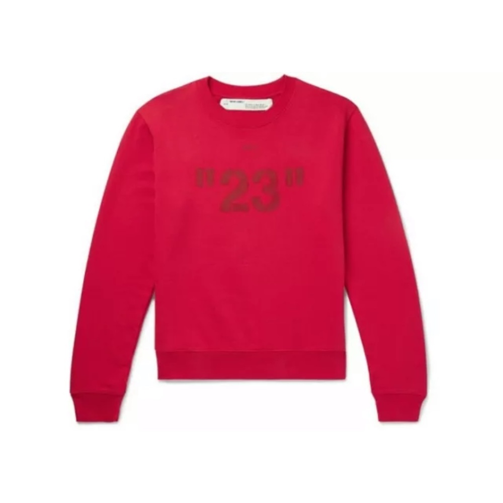 Off-White - "23"Printed Loopback Cotton-jersey